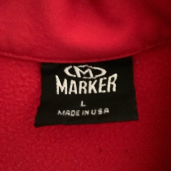 Marker fleece half zip pullover in red, size L. Cozy and warm. - Picture 3 of 3